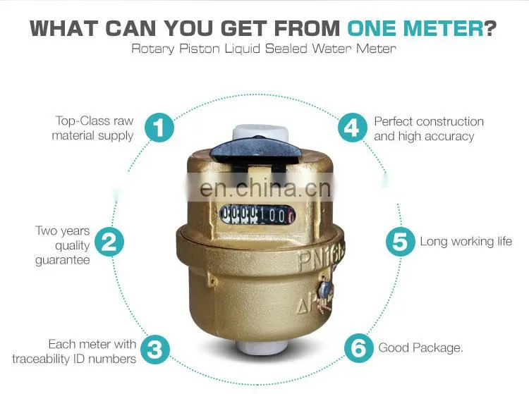 1/2" Volumetric Retary Piston Plastic Body Water Meter