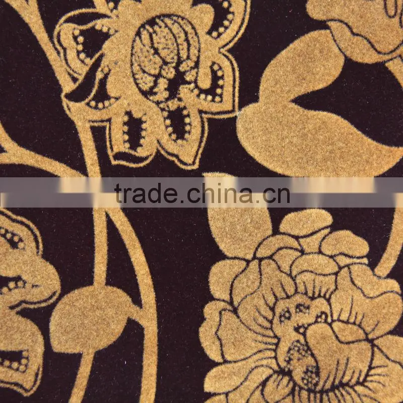 polyester flocking cheap fabric curtain fabric