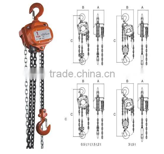 China manufacture hand chain hoist 3 ton manual chain block lifting hoist