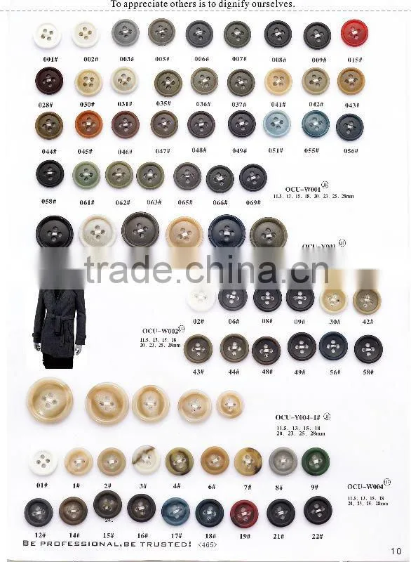 High quality Urea shirts button with 4-Holes