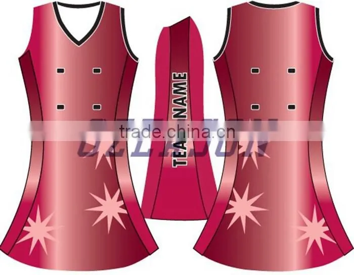 Custom design team sport women netball uniforms, netball dresses,netball bibs