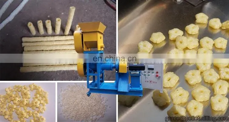 80kg per hour single screw corn puff extruder small business snack machine