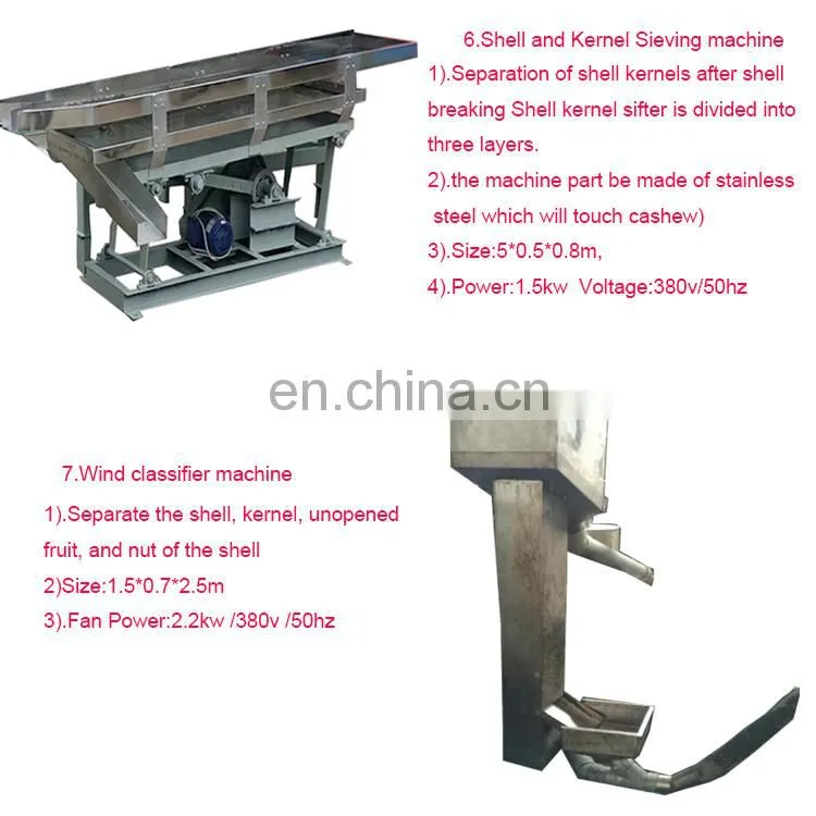 Automatic Chickpea cashew nut plant dehulling shelling processing machine