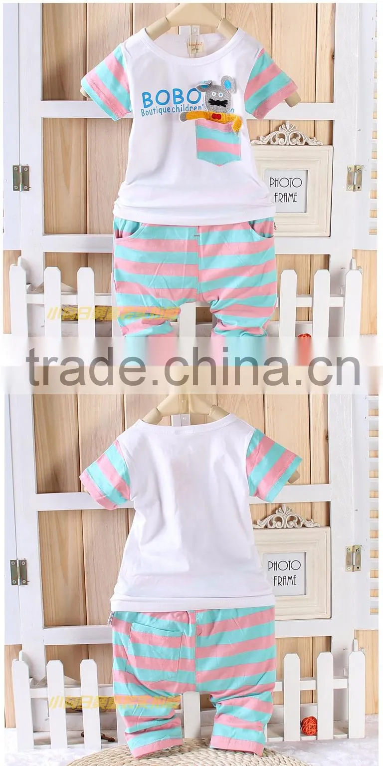 2015 summer shorts leisure suit cute baby wear t shirt and pant alibaba China Supplier