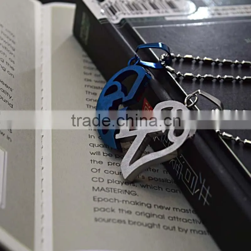 Stainless steel jewelry 520 broken heart pendant couple half heart pendants
