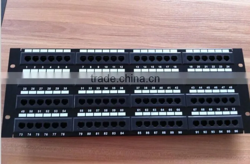 Wholesales UTP 19 inch 4U network category 6 modular patch panel 96 port