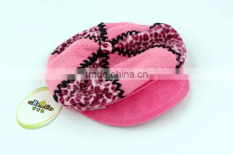 High Discount Children Brand Winter Hats Girl Lint Peaked Caps