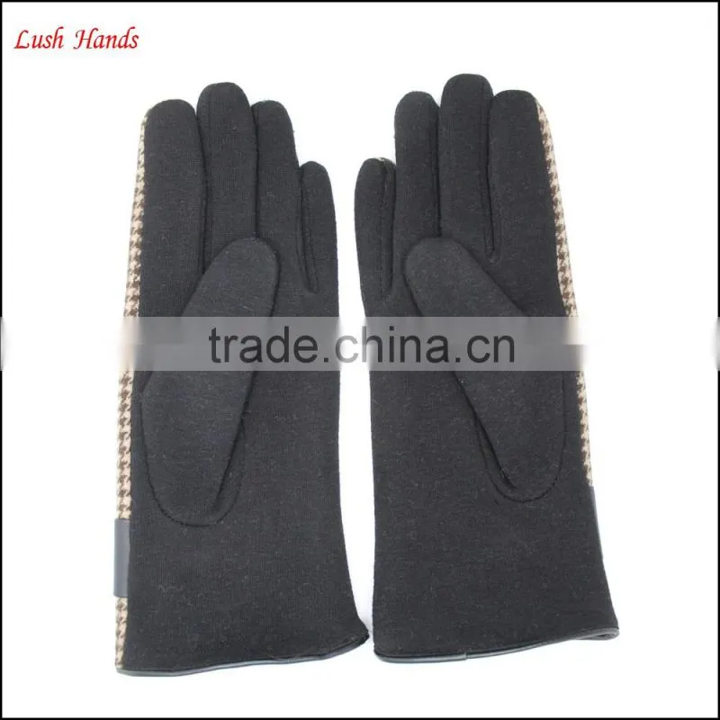 ladies wallow gird micro velvet gloves with black bow for wholesale