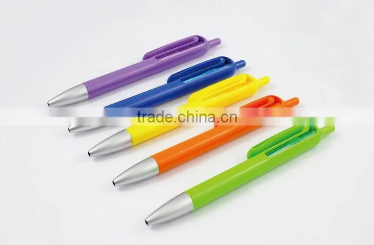 Wholesale hot selling top quality customized logo colorful refillable click stationery pen