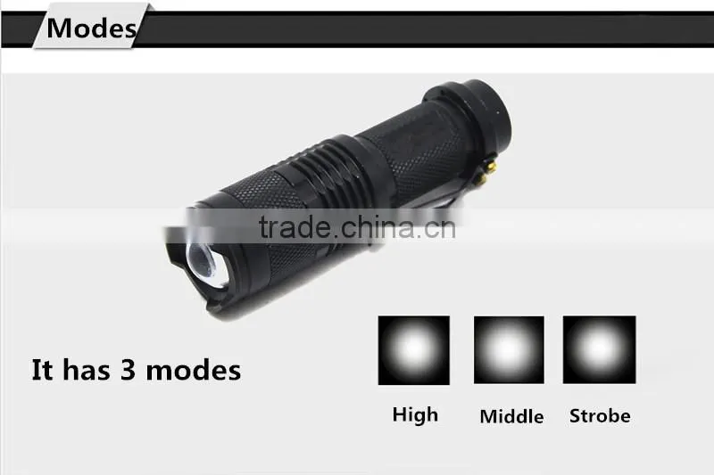 (130316) Promotional Customized Logo Mini Pocket AA Batteries Flashlights with 3 Modes