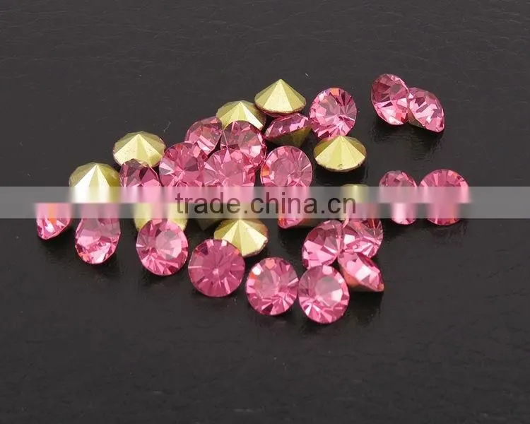 Loose Rose Mc chatons, pointed back chatons, glass chaton