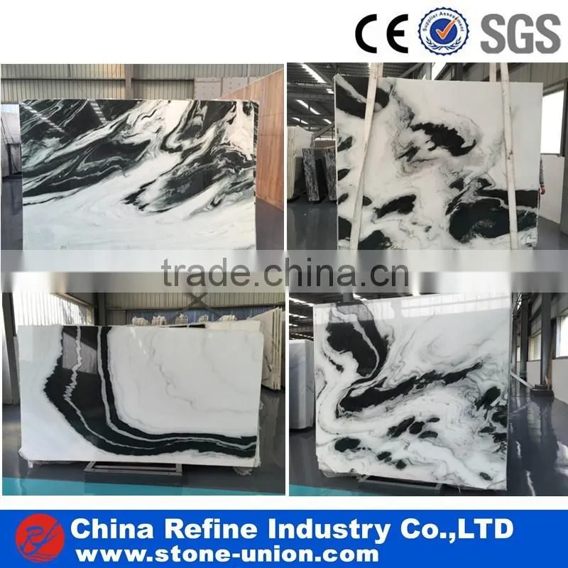 China panda white marble price for flooring tiles and wall tiles design ,panda white marble with black vein