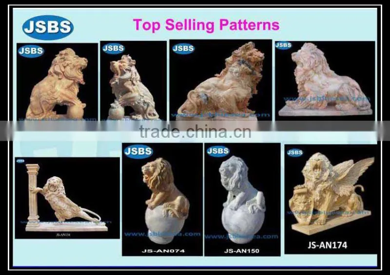 big carved stone lion garden sculptures