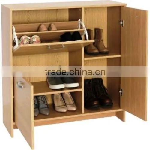 Corner Space saving modern tall high gloss shoe cabinet