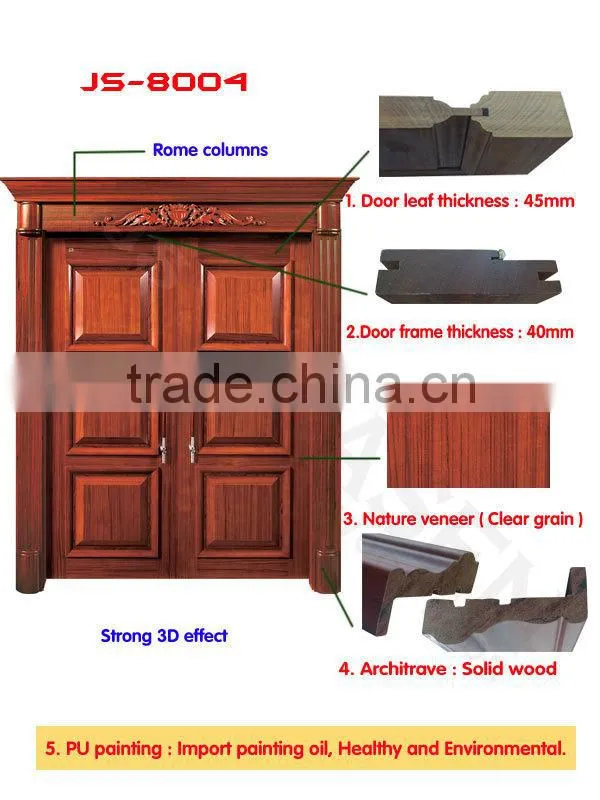 Solid Wood Lobby Door main double door wooden Carved Main Door