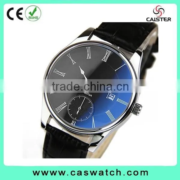 Fancy minimalist design high quality leather watch, delicate waterproof men's watch, leather and metal strap interchangeable