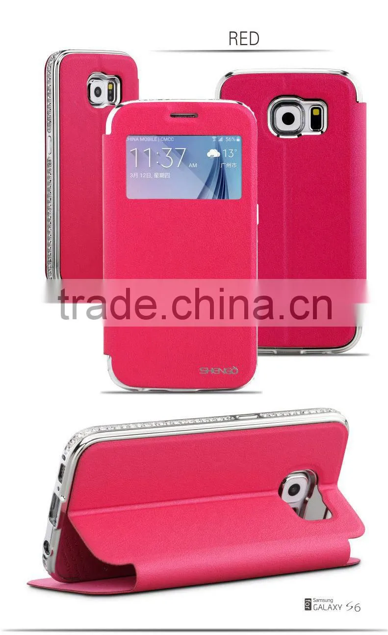 Shengo Leather Flip Case for Samsung Galaxy S6