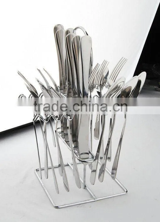 24 pcs stainless steel Flatware set with wire stand