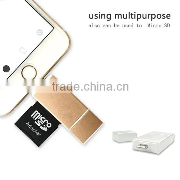 OTG smart usb sd Card Reader 2 in 1 for IOS & Android & PC