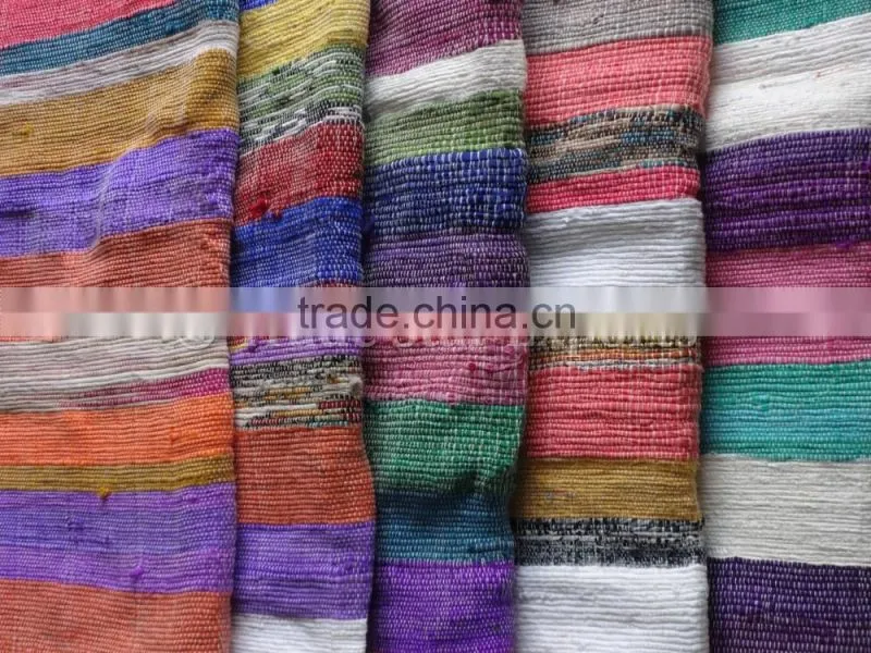 Handmade Cotton Rugs Reversible Area Rug Hand Loomed Rug Reversible Bohemian Throw