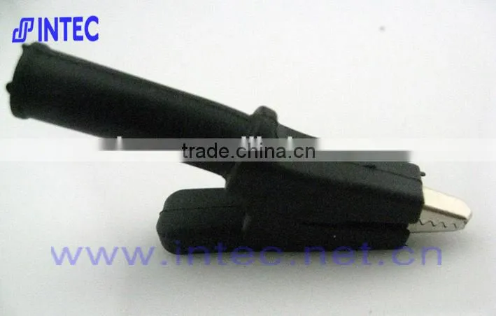 Jumper Wires Alligator Crocodile Roach Test Clip Plastic Handles Crocodile clips 60mm black color I00147