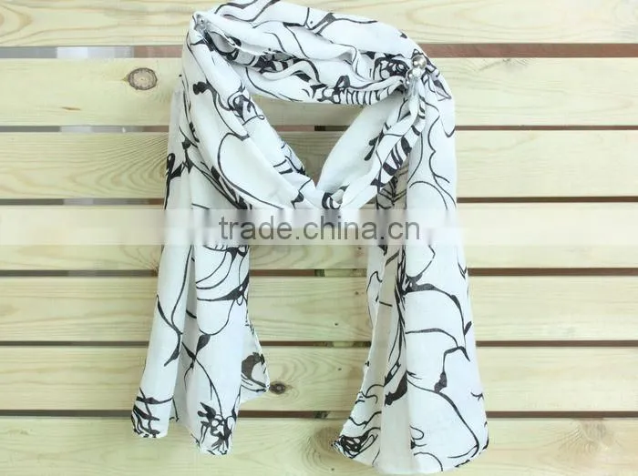 100% polyester blue fashionable lady scarf