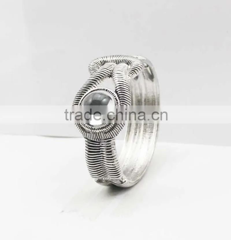 Trendy Stainless Steel Crystal Rhinestone Evil Eye Bracelet Bangle