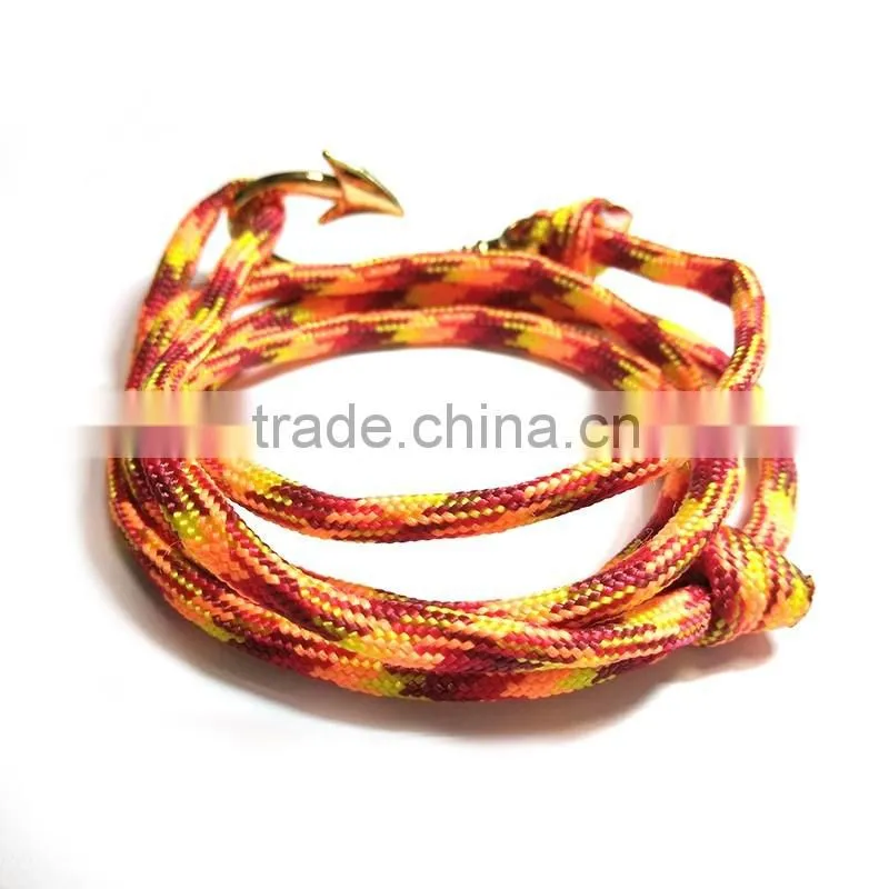 double leather bracelet fashion braided anchor bracelet for men leather bracelet for boys