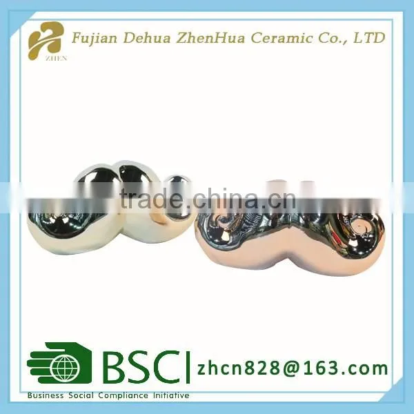 small mustache desgin ornament ceramic piggy bank