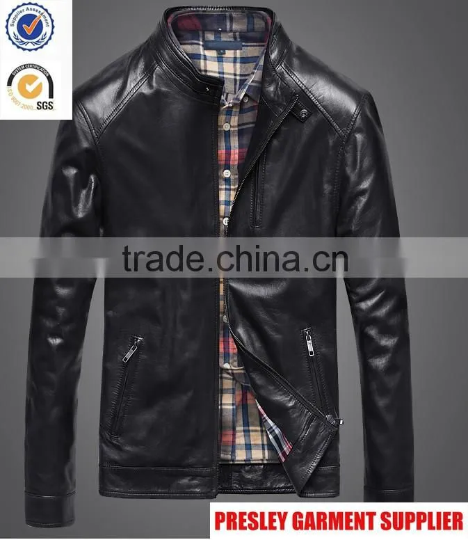 2016 new style men's outdoor leather jacket with cheap price