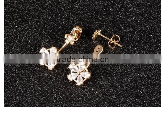 2016 fashion flower double stud earrings for ladies