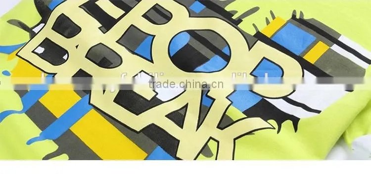summer crew neck green 3d printing cool 100% cotton for boys t shirt