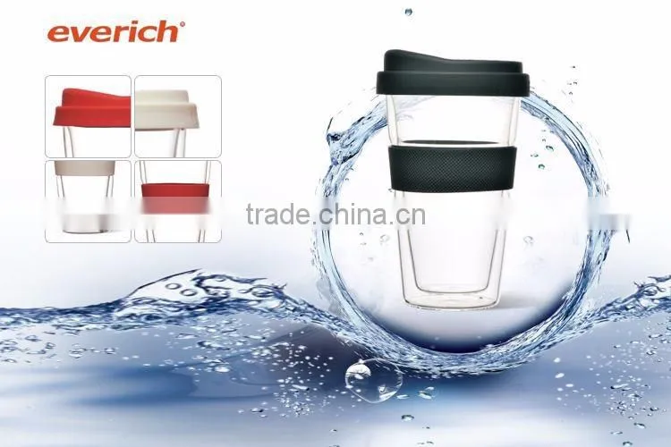 Everich 2016 2016 Everich Hotsale Promotional Double Wall Bpa Free Heat-Resistant Glass Cup