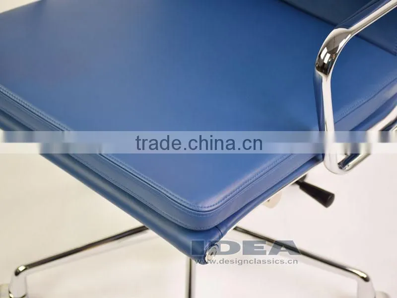 Replica EA219 Charles High Back Office Chair - Navy Blue Color Genuine Leather