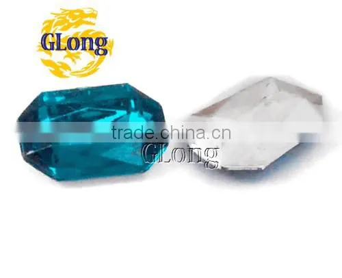 13*18mm Acrylic Point Back Octagon Mix Color Bling Rhinestone&Crystal For Stylish Bags Garment Shoes #GY011-18P(Mix-s)