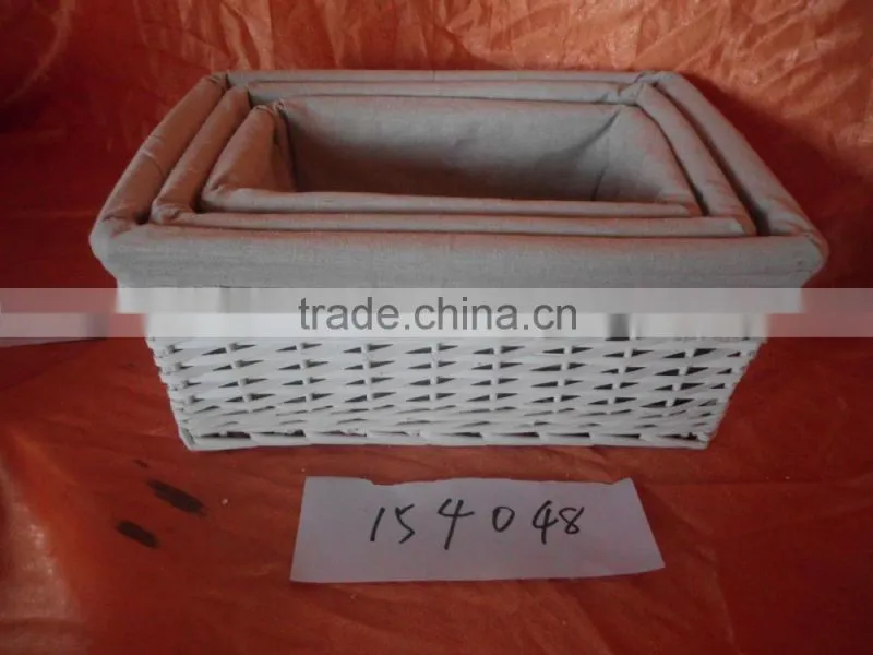 Cheap Handmade Wire Storage Basket With Cloth Linner