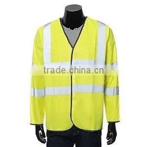 EN 20471adult cheap high visibility long sleeve security reflective safety jacket vests