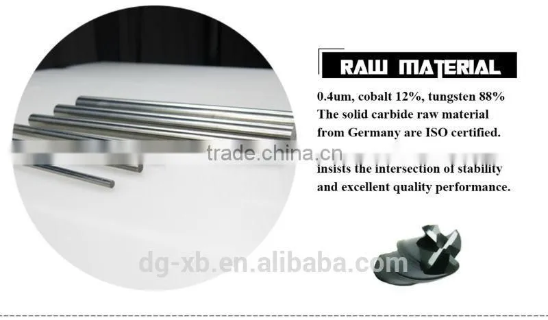 Solid Carbide standard size end mills with corner radius, carbide cnc cutting