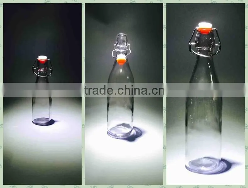 250ml high quality clear empty glass cooking olive oil bottle with swing top lid