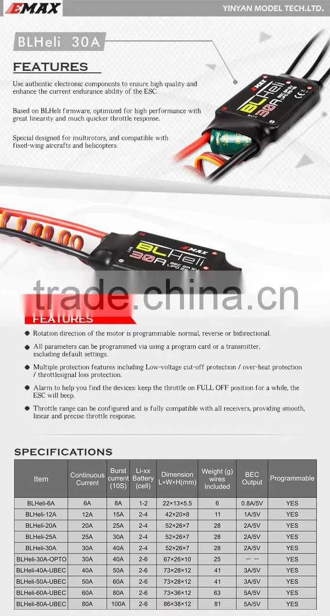 Emax Simonk30A RC Brushless Motor Speed Controller Esc with the best Quality