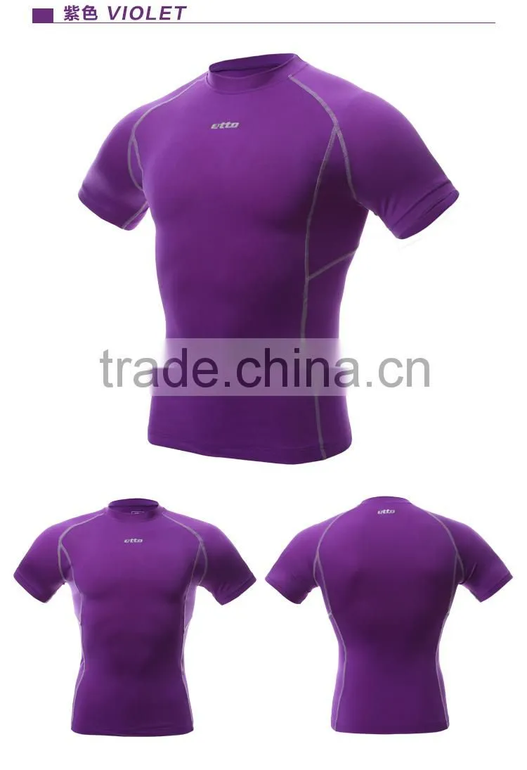 2015 Custom Logo Compression Shirts Training Shirts Dri Fit Running Shirt for Men