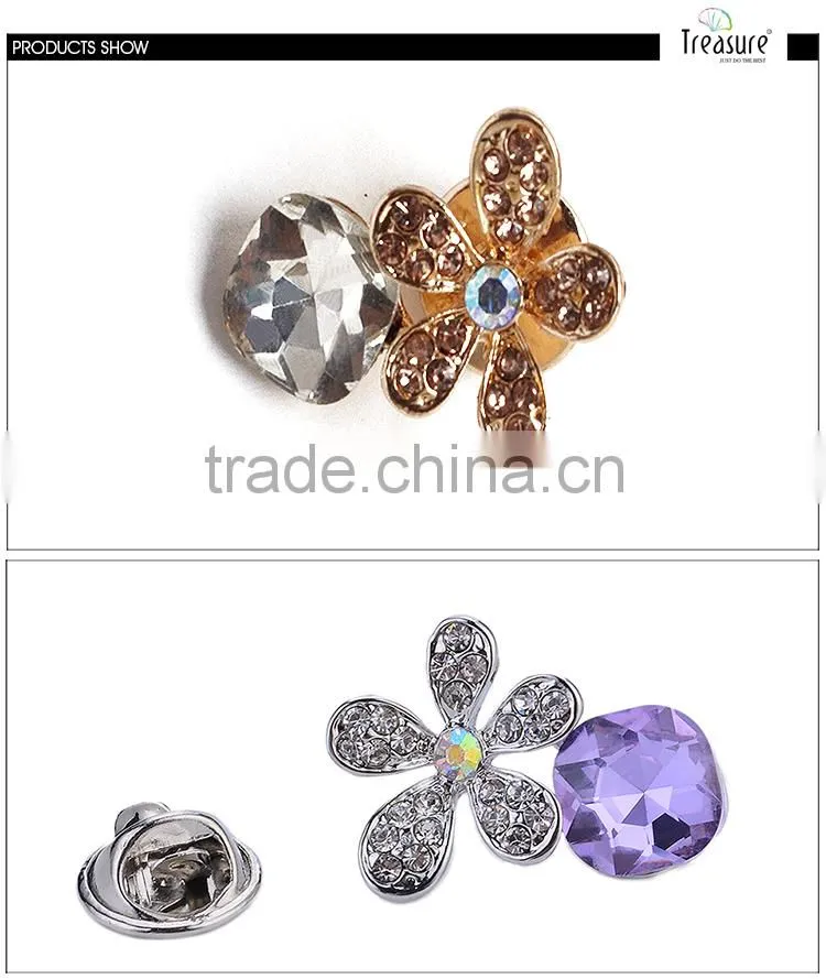 fashionable jewelry flower brooch with colorful rhinestone brooch jewelry