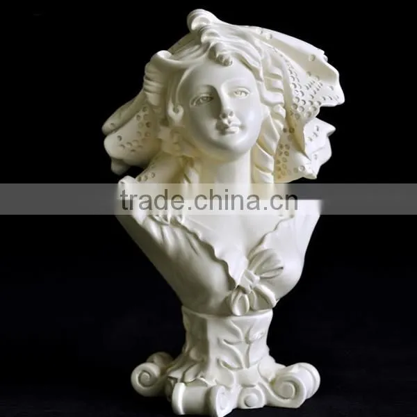Customizeds Collectible White Woman Sculpture Girl Bust Statue