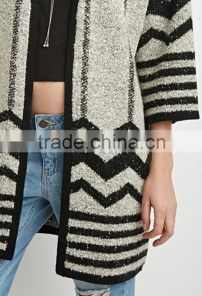 Patterned longline cardigan