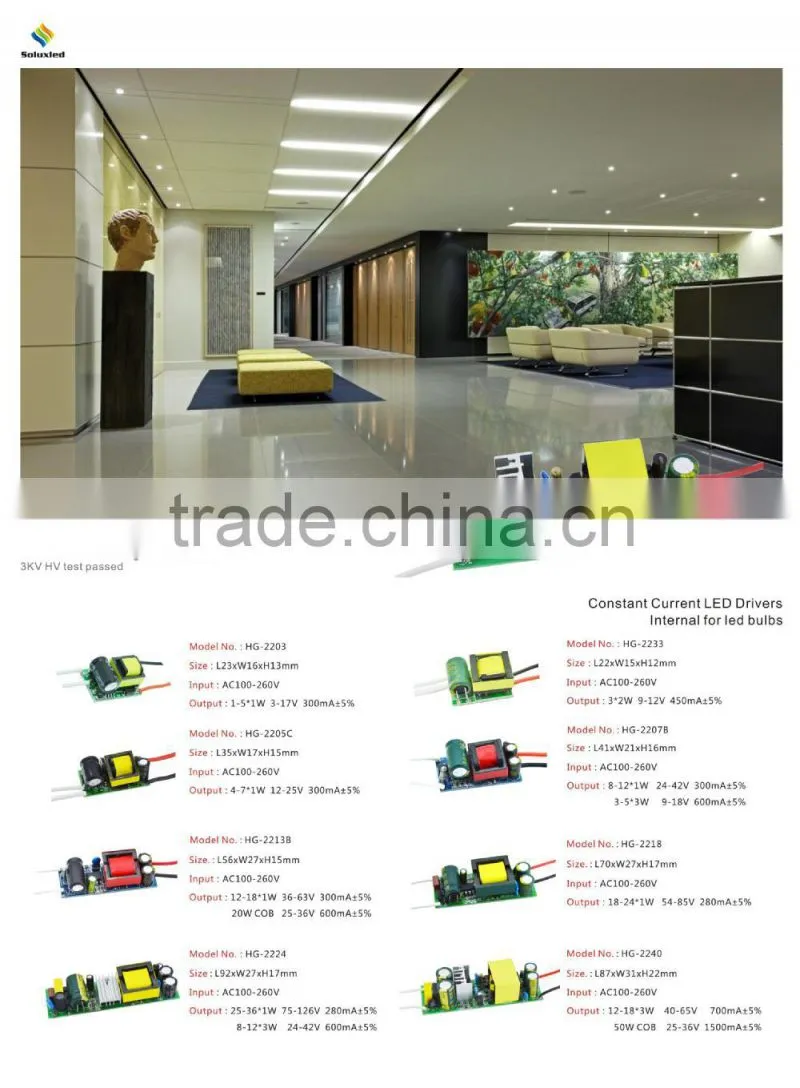 5W 300mA Constant Current LED Driver, LED Bulb Light Driver