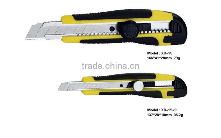 Stationery 9mm Snap Off Blade Plastic with rubber grip handle Utility Knife