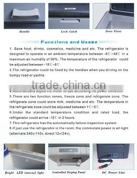 Solar 12v 24v DC Compressor Refrigerator car refrigerator