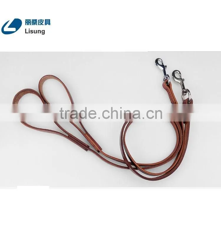 Alloy Hooking No Retractable Pure Cowhide Leather Dog Leash