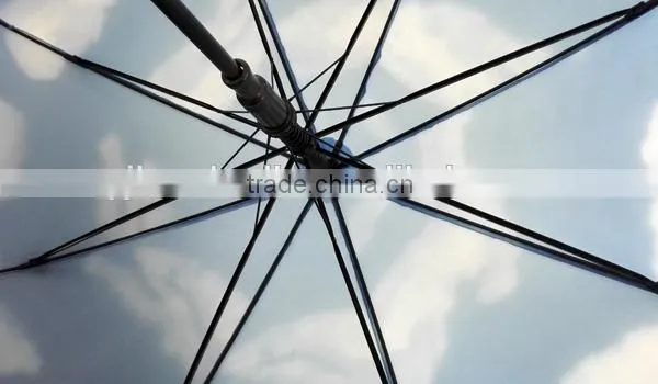 Sky Blue and White Cloud Offset Printing Umbrella