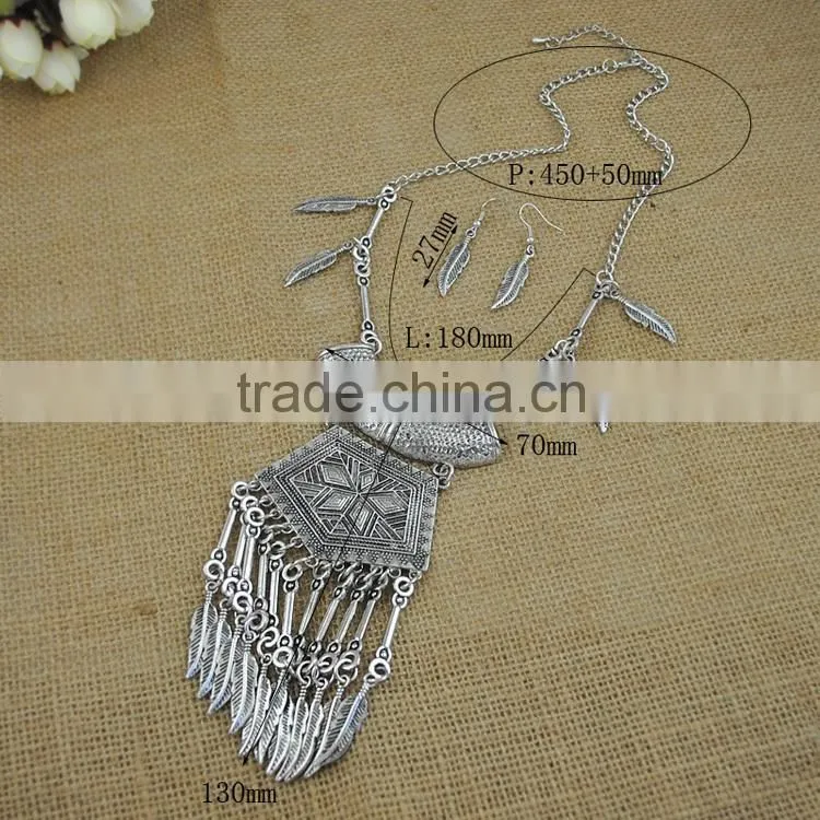 long leaf italian 18k gold plated jewelry set, set jewelry